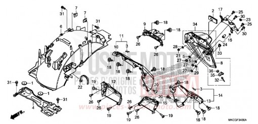 GARDE-BOUE ARRIERE GL1800DAL de 2020